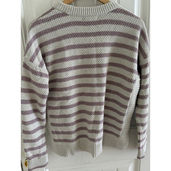 NWT Madewell Women’s knit striped sweater cream size S cabincore cozy - Picture 5 of 7